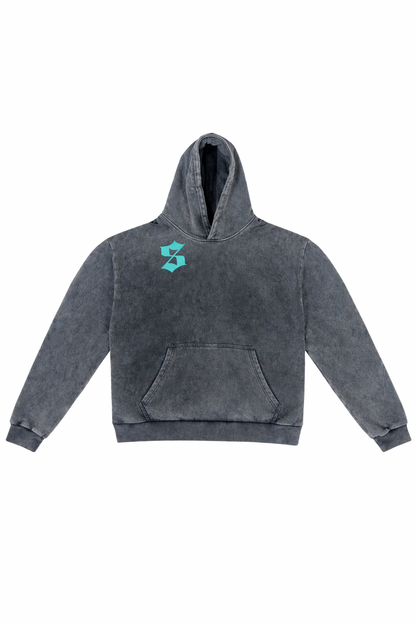 Hybrid athlete acid wash hoodie